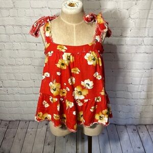 Fate Floral Red Tank Top